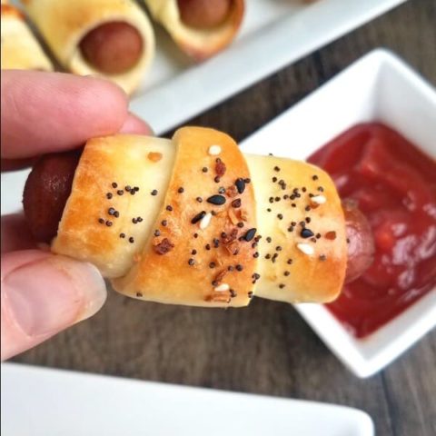 gluten free pigs in a blanket closeup