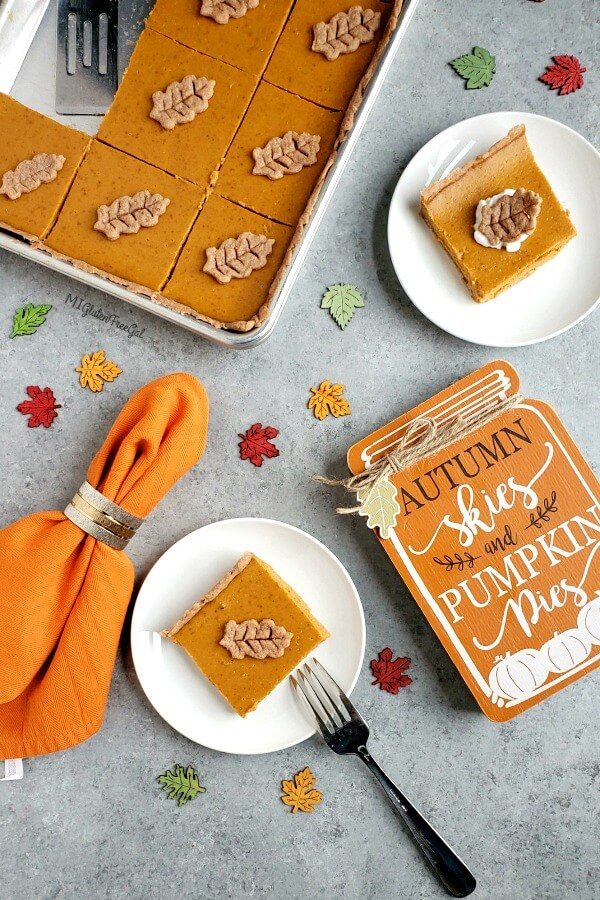 Grain Free Pumpkin Slab Pie Autumn Skis and Pumpkin Pies