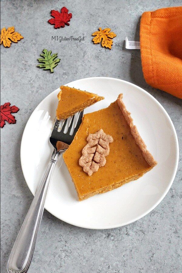 Grain Free Pumpkin Slab Pie Closeup Overhead