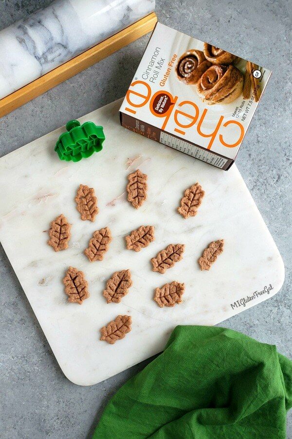 Grain Free Pumpkin Slab Pie Leaf Cutouts with Chebe Cinnamon Roll Box