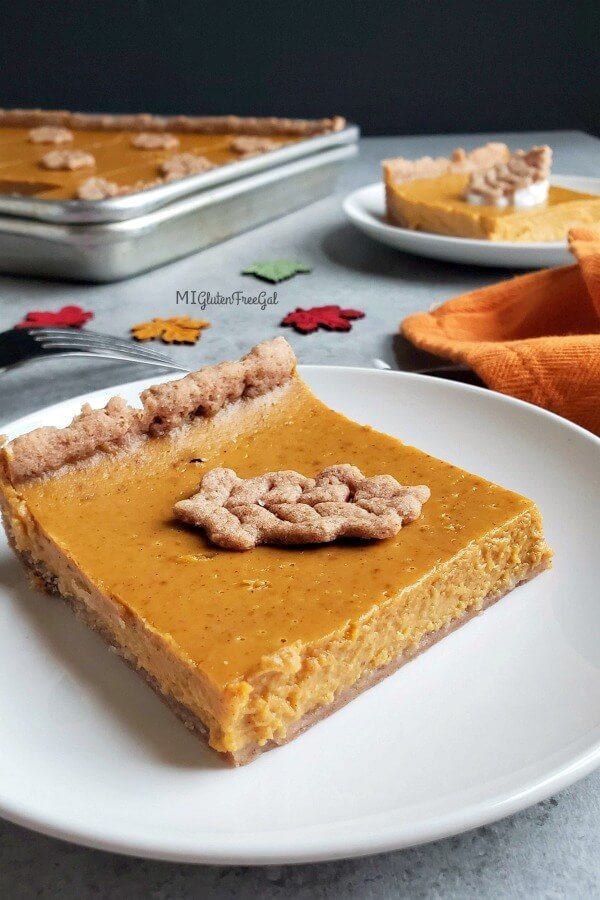 Grain Free Pumpkin Sheet Pan Pie closeup