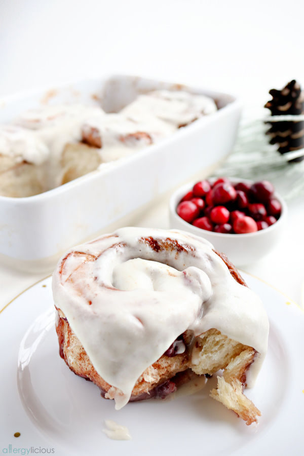 Vegan Cranberry Cinnamon Rolls Allergylicious