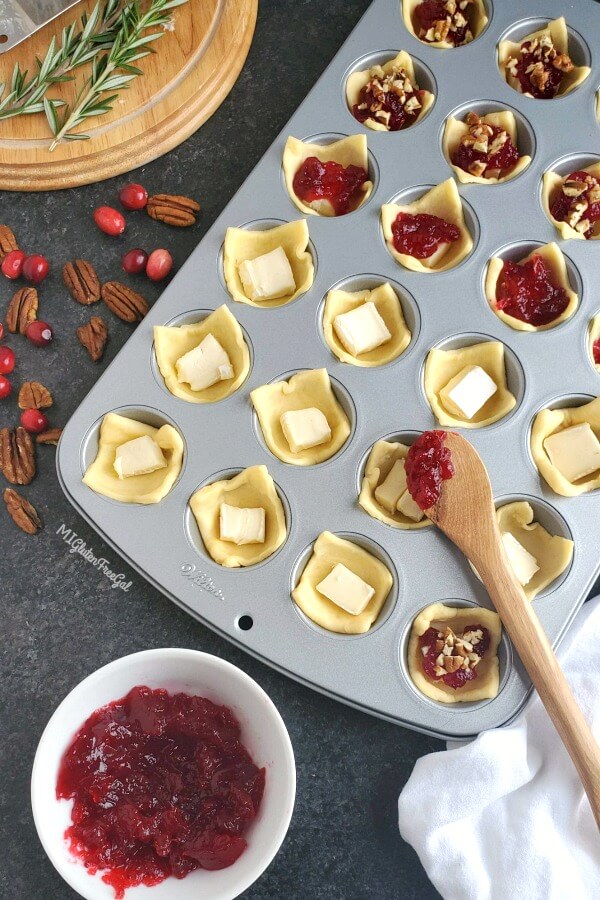 chebe grain free cranberry brie bites assembled