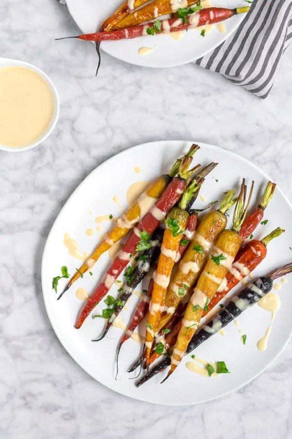 Easter dinner roasted rainbow carrots A Dash of Megnut