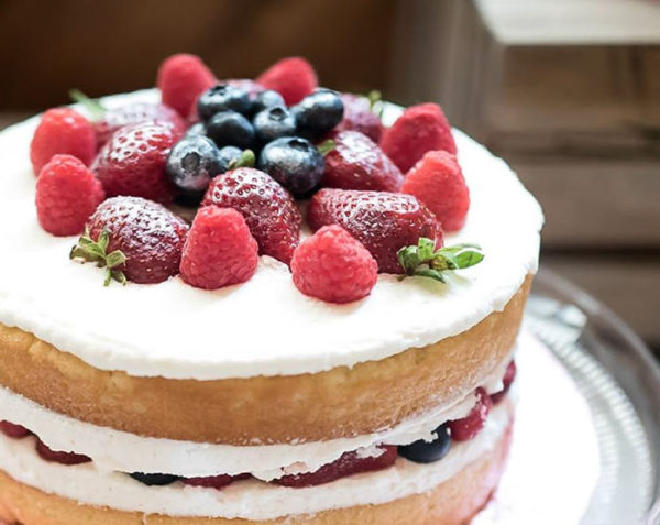 Gluten Free Triple Berry Cake by Dulce Nulla