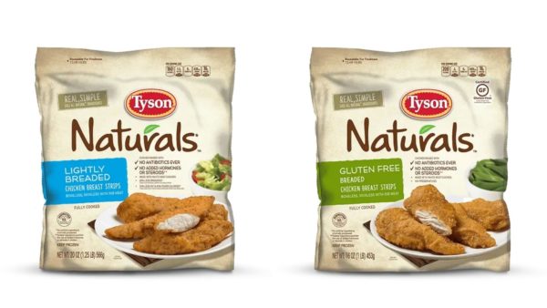 Tyson naturals wheat vs gluten free chicken strips