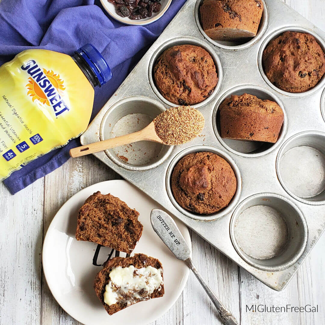 gluten free bran muffins with butter 