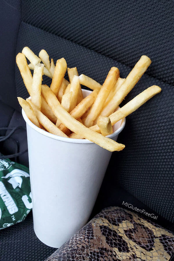 french fries in a cup