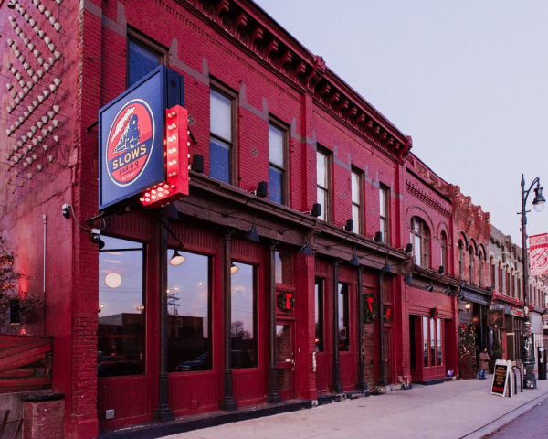 Exterior of Slow's BBQ in Detroit