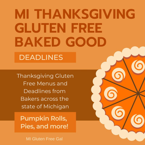 Michigan Thanksgiving Gluten Free Baked Goods Deadlines