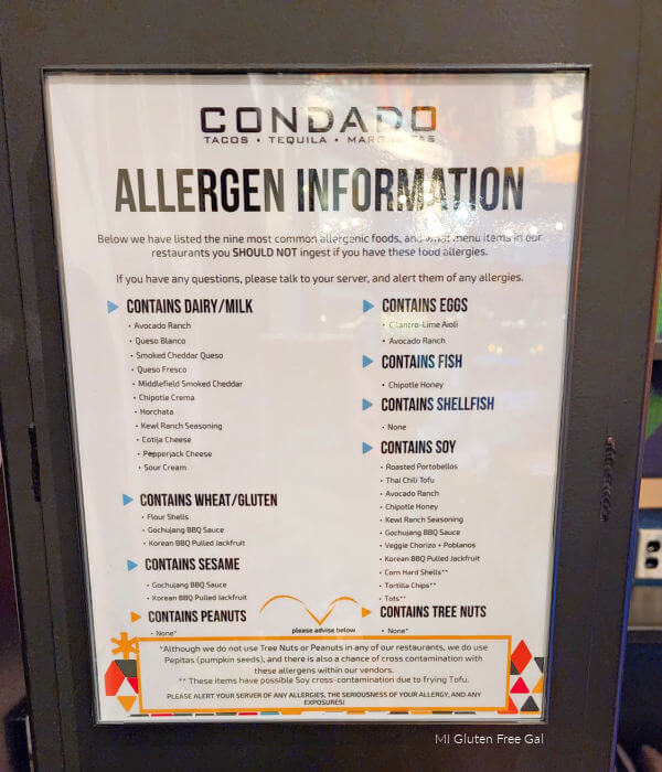 Condado Tacos Allergen Info