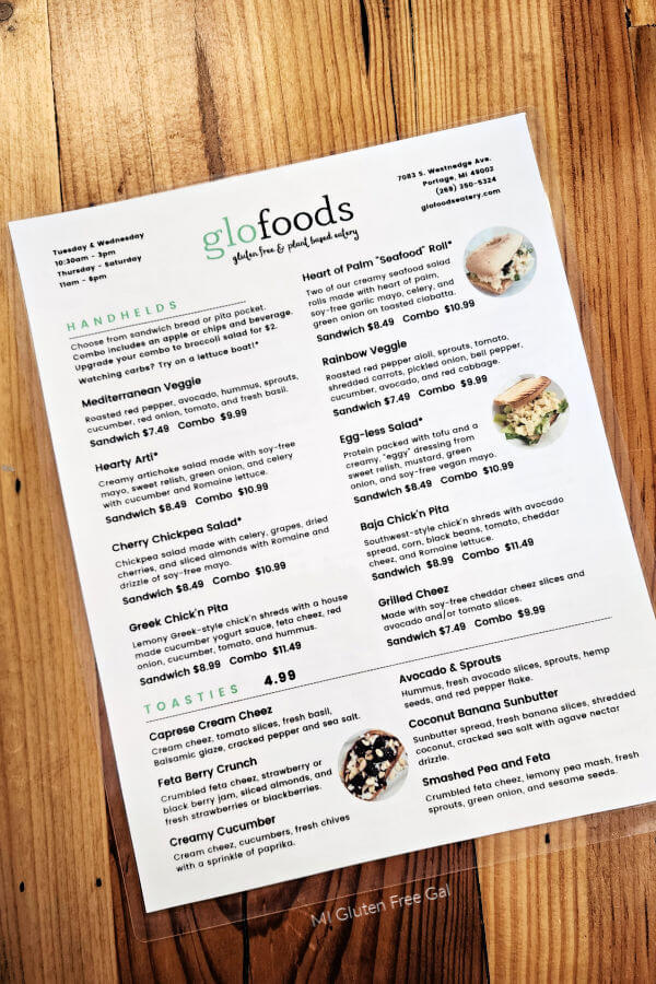 GloFoods Menu