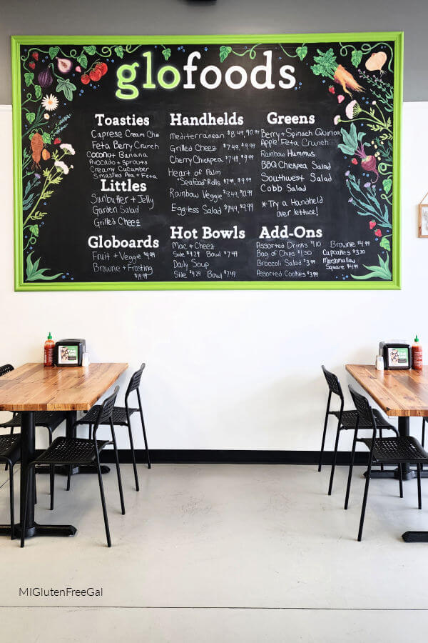 GloFoods Menu Board- Dedicated Gluten Free Restaurant in Portage, MI