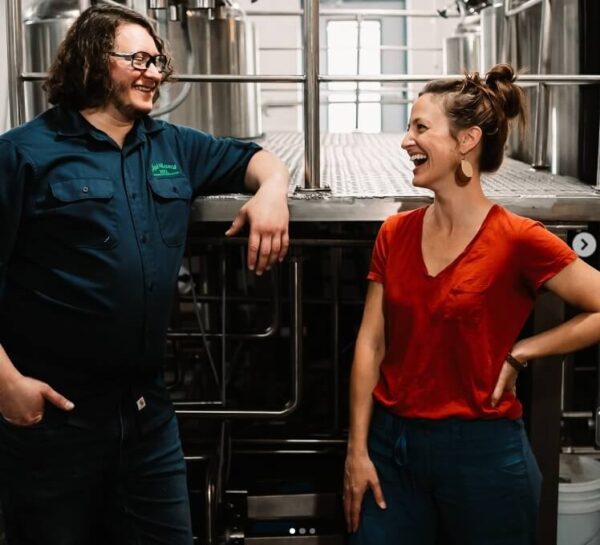 Owner of Brewery Nyx, Jessica Stricklen, and Brewmaster Nick Lavelle