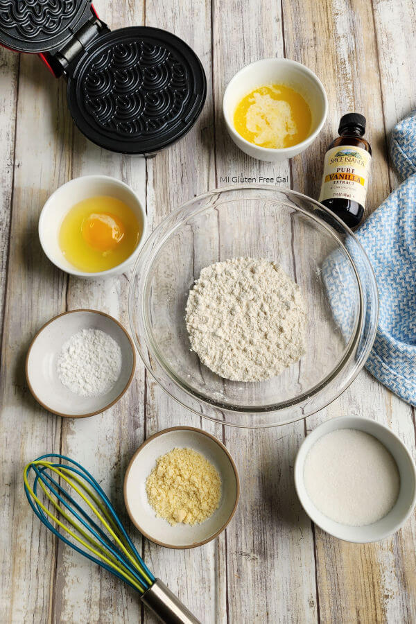 Gluten Free Pizzelle ingredients