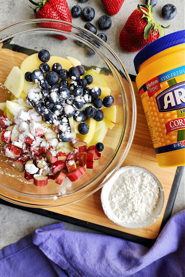 Gluten Free Fruits of the Forest Pie made with cornstarch