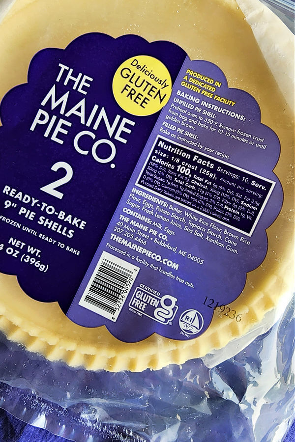 Miane Pie Co Gluten Free Pie Shell Ingredients