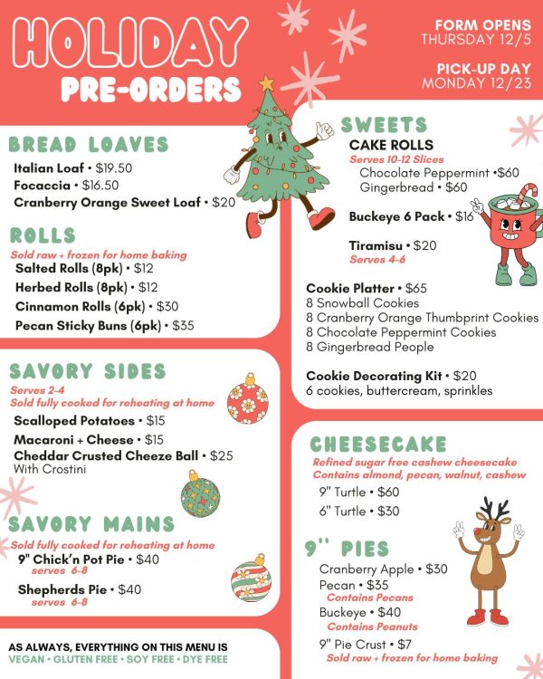 Rise Authentic Baking Gluten Free Christmas dinners to go menu