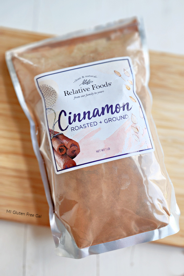 Gluten Free Cinnamon ground and packaged at Relative Foods in Michigan