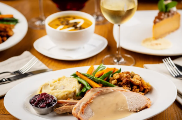 Cooper's Hawk Winery offers a Thanksgiving to go order. Most items on the menu are gluten free. 