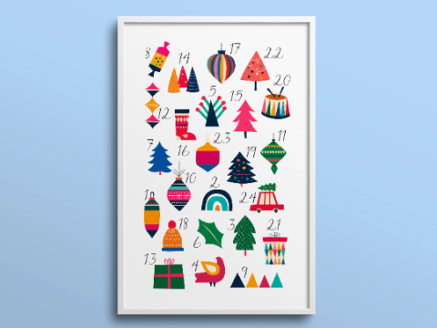 Image for Advent Calendar Paint-By-Number Kit