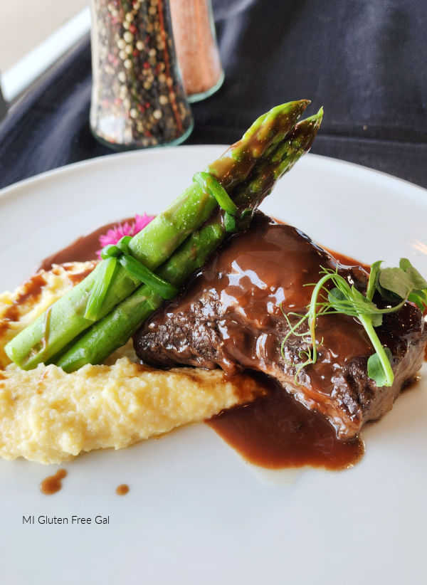 Social House Braised Short RIb over polenta with asparagus