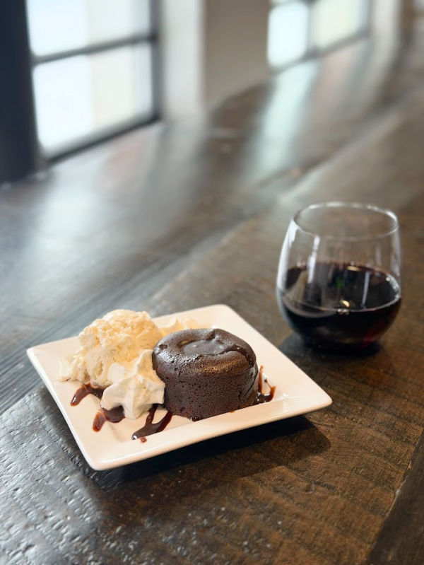 Gluten Free Chocolate Lava Cake and ice cream at 5 Lakes Brew Pub