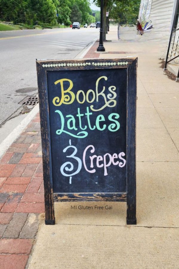 Newaygo Bookstore offers amazing books, delicious gluten free crepes and wonderful coffee and lattes.