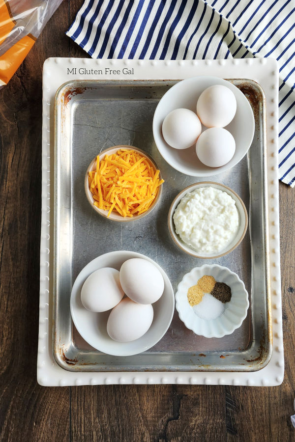 Ingredients for baked scrambled eggs