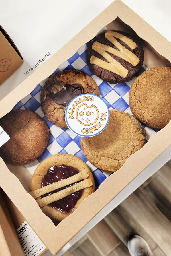 6 count gluten free cookie sampler from Kalamazoo Cookie Co
