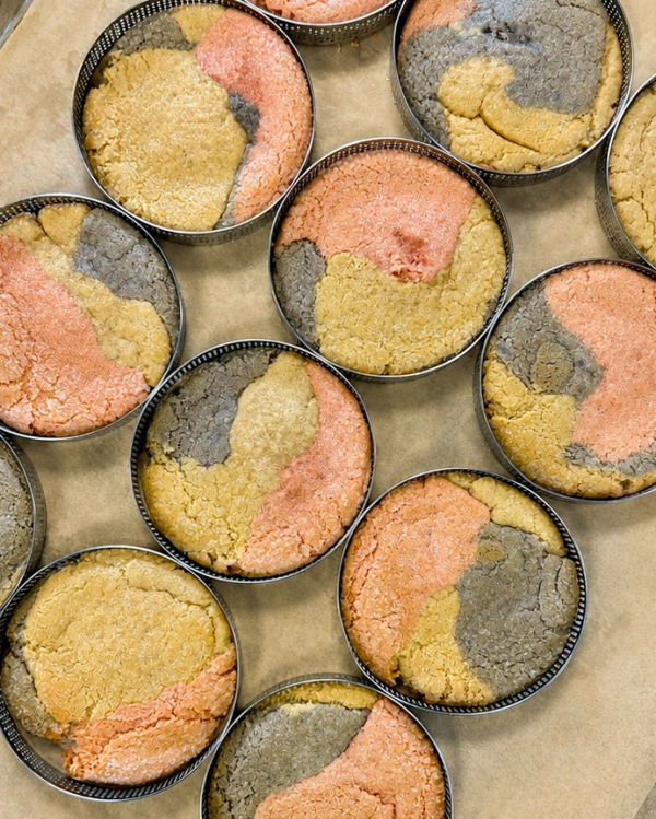 Gluten Free Summer Swirl Cookie at Kalamazoo Cookie made from raspberry, grapefruit and passionfruit